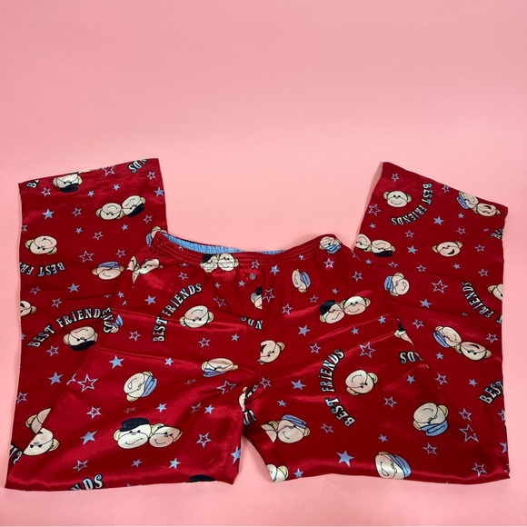 ❌SOLD❌ Y2K Monkey “Best Friends” Silky P.J. Bottoms - Picture 3 of 6